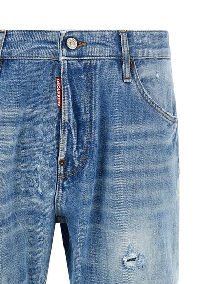 Jeans by Dsquared² for men in cotton denim blue & signature features an sophisticated low rise and straight-leg with a precise long, creating a sophisticated and sophisticated silhouette.
