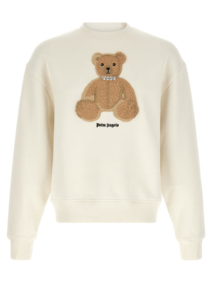 Sweatshirt by Palm Angels for men in cotton white & print features an magnificent silhouette, showcasing a sophisticated crew neckline and long-sleeve detail for a truly magnificent finish.