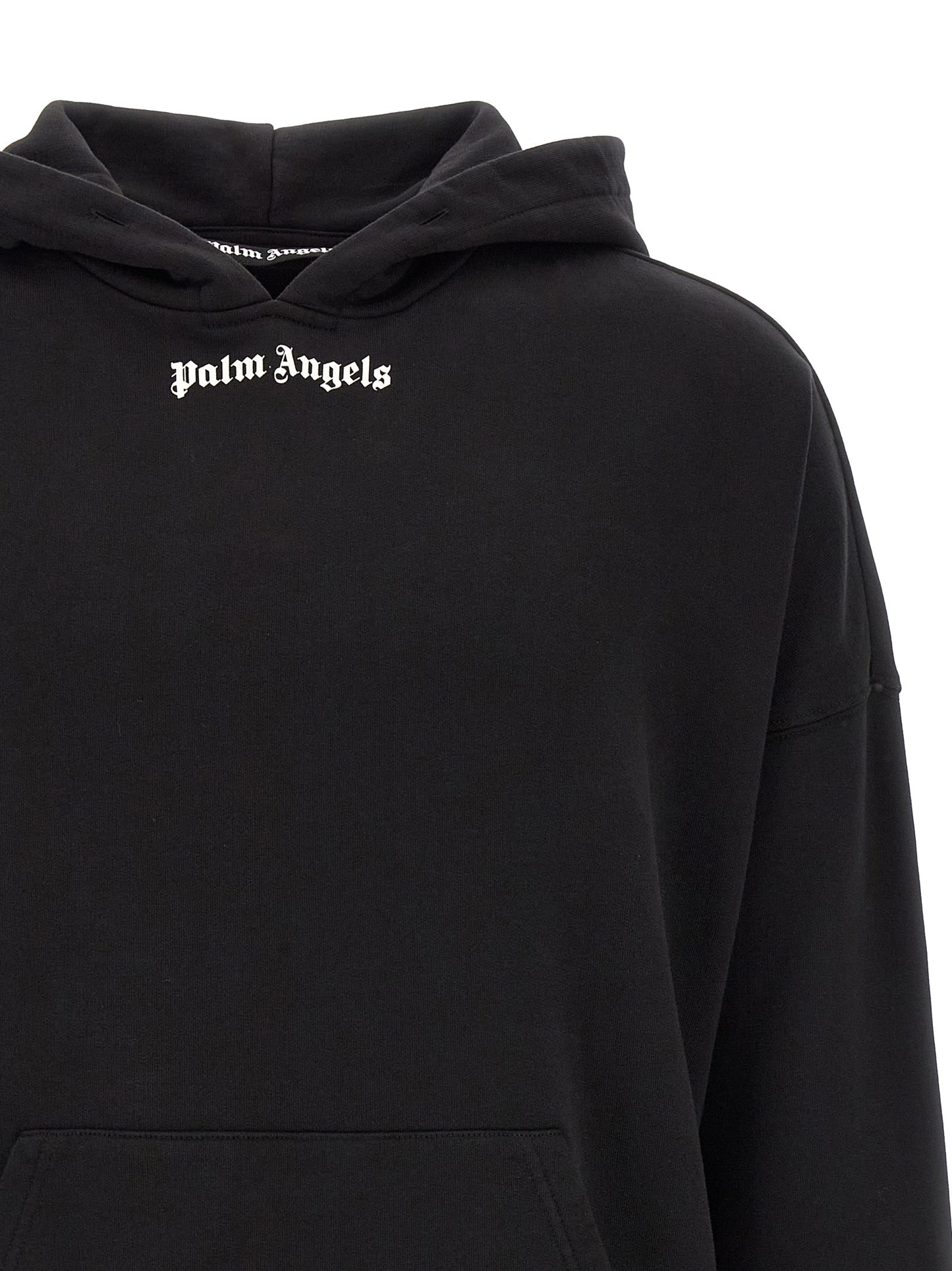 Sweatshirt Hoodie by Palm Angels for men in cotton bicolour, black, white & print showcases a city-ready silhouette, artfully detailed with a signature hooded neckline and for a city-ready finish.