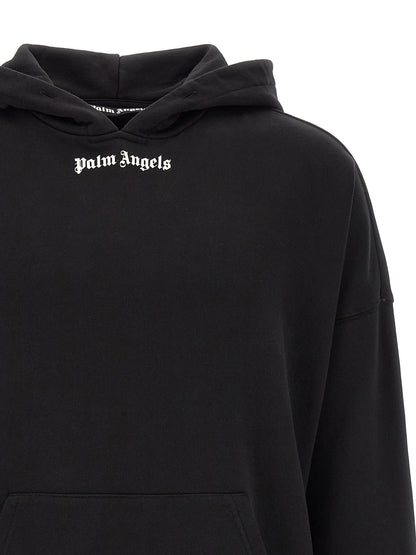 Sweatshirt Hoodie by Palm Angels for men in cotton bicolour, black, white & print showcases a city-ready silhouette, artfully detailed with a signature hooded neckline and for a city-ready finish.