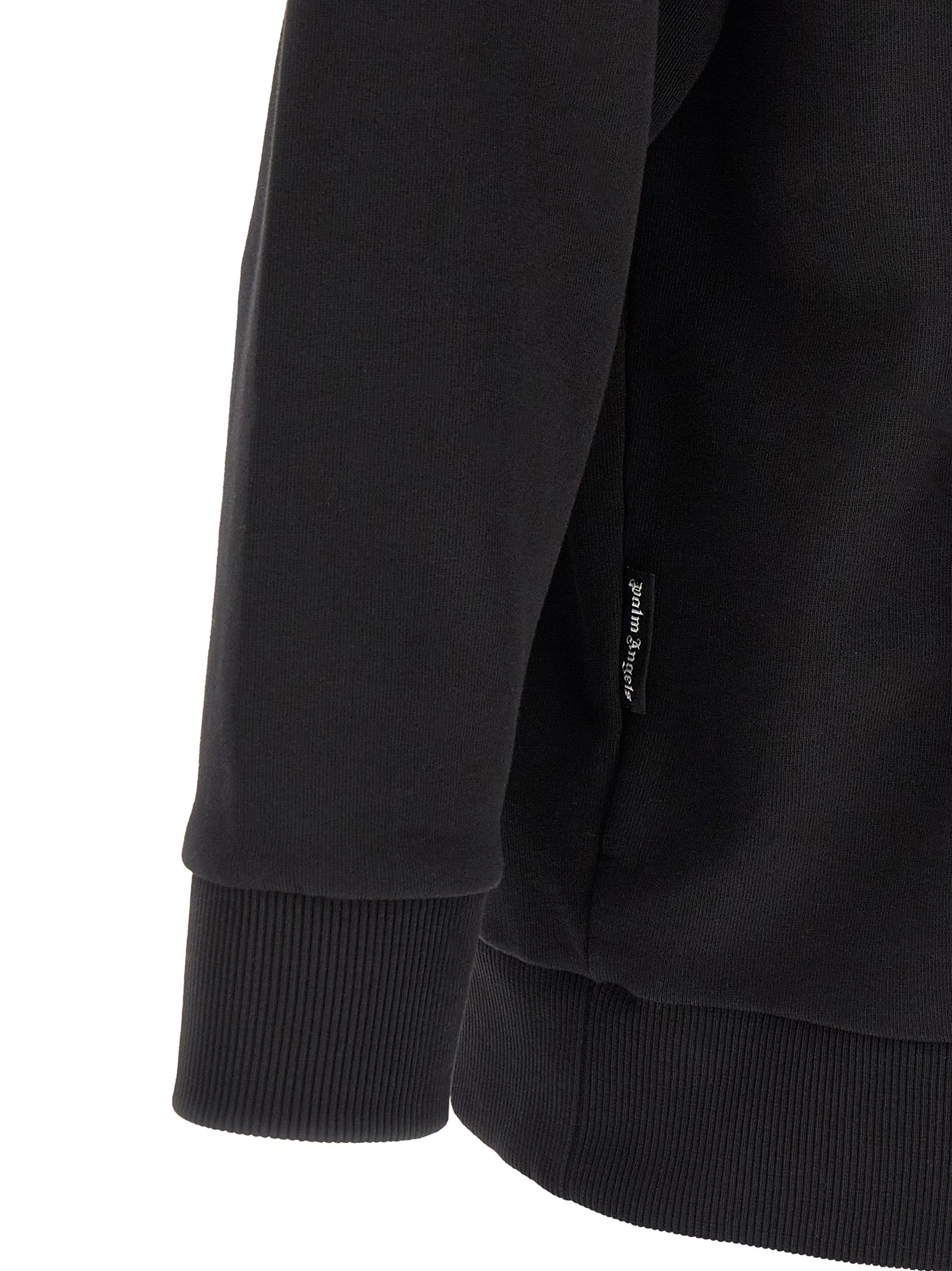 Sweatshirt Hoodie by Palm Angels for men in cotton bicolour, black, white & print features a slouchy chic silhouette, detailed with a slouchy chic and a signature for an elevated aesthetic.