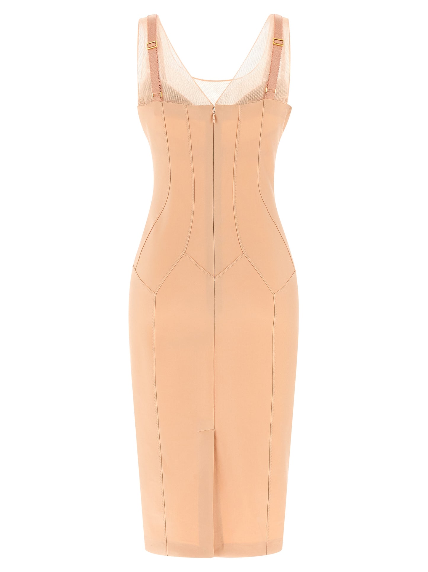 Dress by Elisabetta Franchi for women in stretch polyamide multicolor & pink showcases a striking silhouette, elegantly detailed with a , refined , and a striking midi for a striking finish.