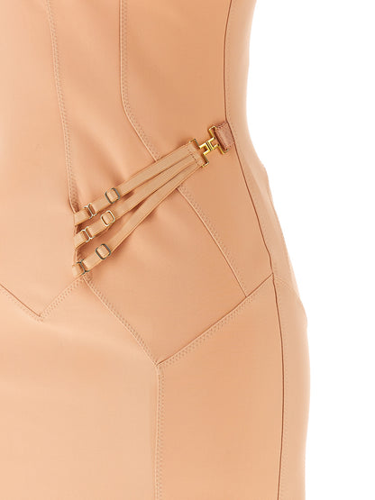 Dress by Elisabetta Franchi for women in stretch polyamide multicolor & pink features an sultry silhouette defined by a and , falling to an sultry midi for a sultry look.