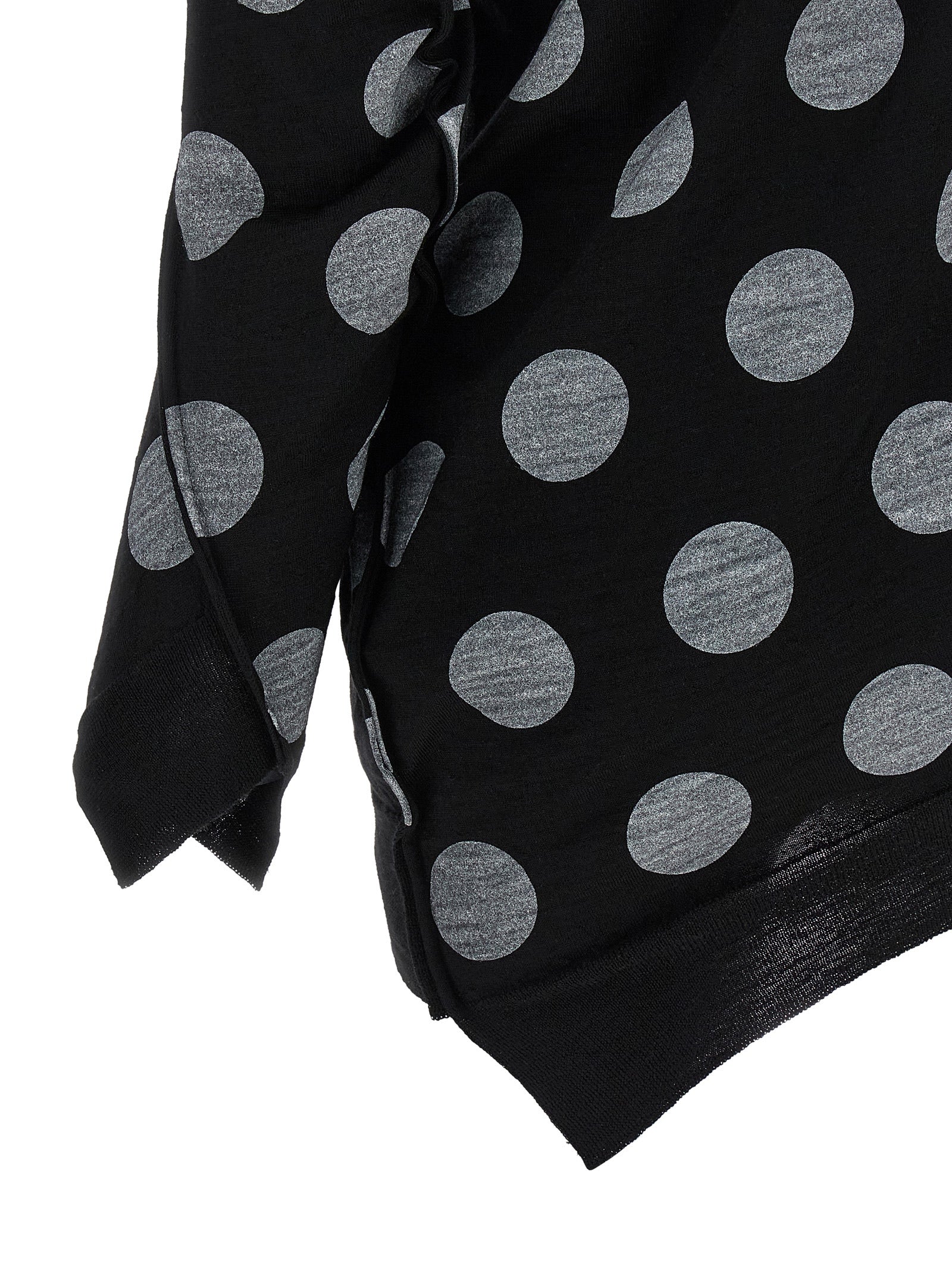 Cardigan by Junya Watanabe for women in wool bicolour, black, white & dots presents a textural silhouette, artfully finished with a textural and for a sophisticated, textural look.