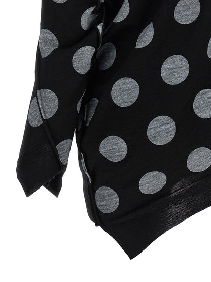 Cardigan by Junya Watanabe for women in wool bicolour, black, white & dots presents a textural silhouette, artfully finished with a textural and for a sophisticated, textural look.