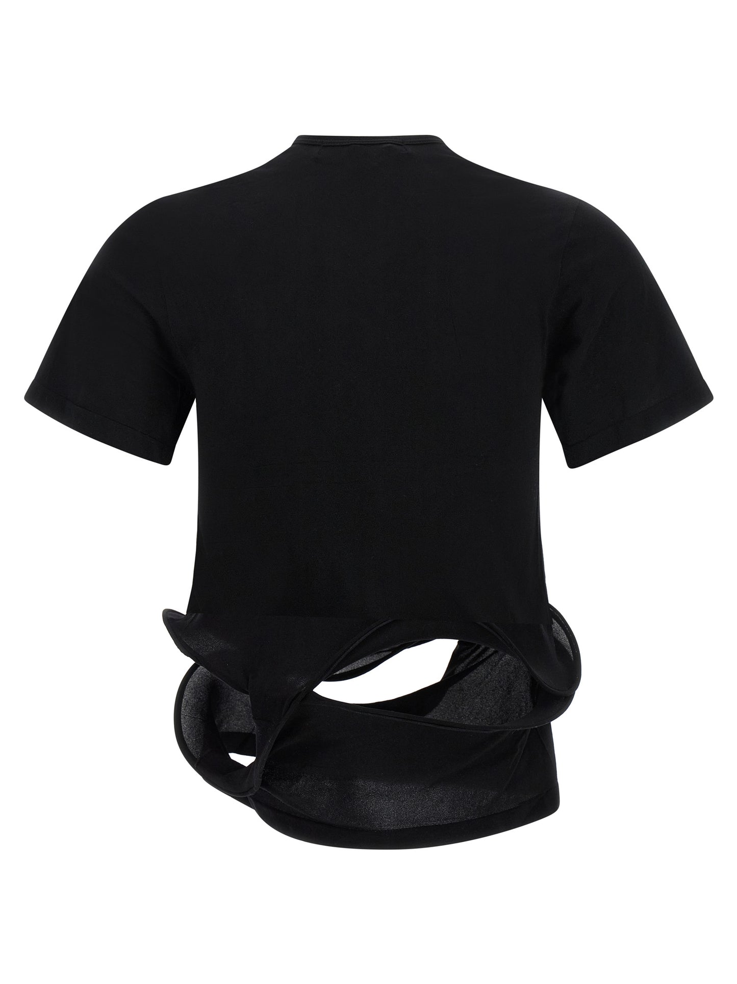 Junya Watanabe Women's Short-Sleeve Crew Neck Nylon T-Shirt - Black