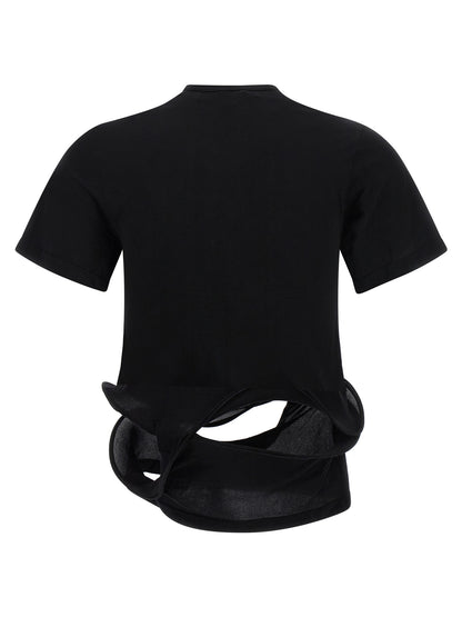 Junya Watanabe Women's Short-Sleeve Crew Neck Nylon T-Shirt - Black