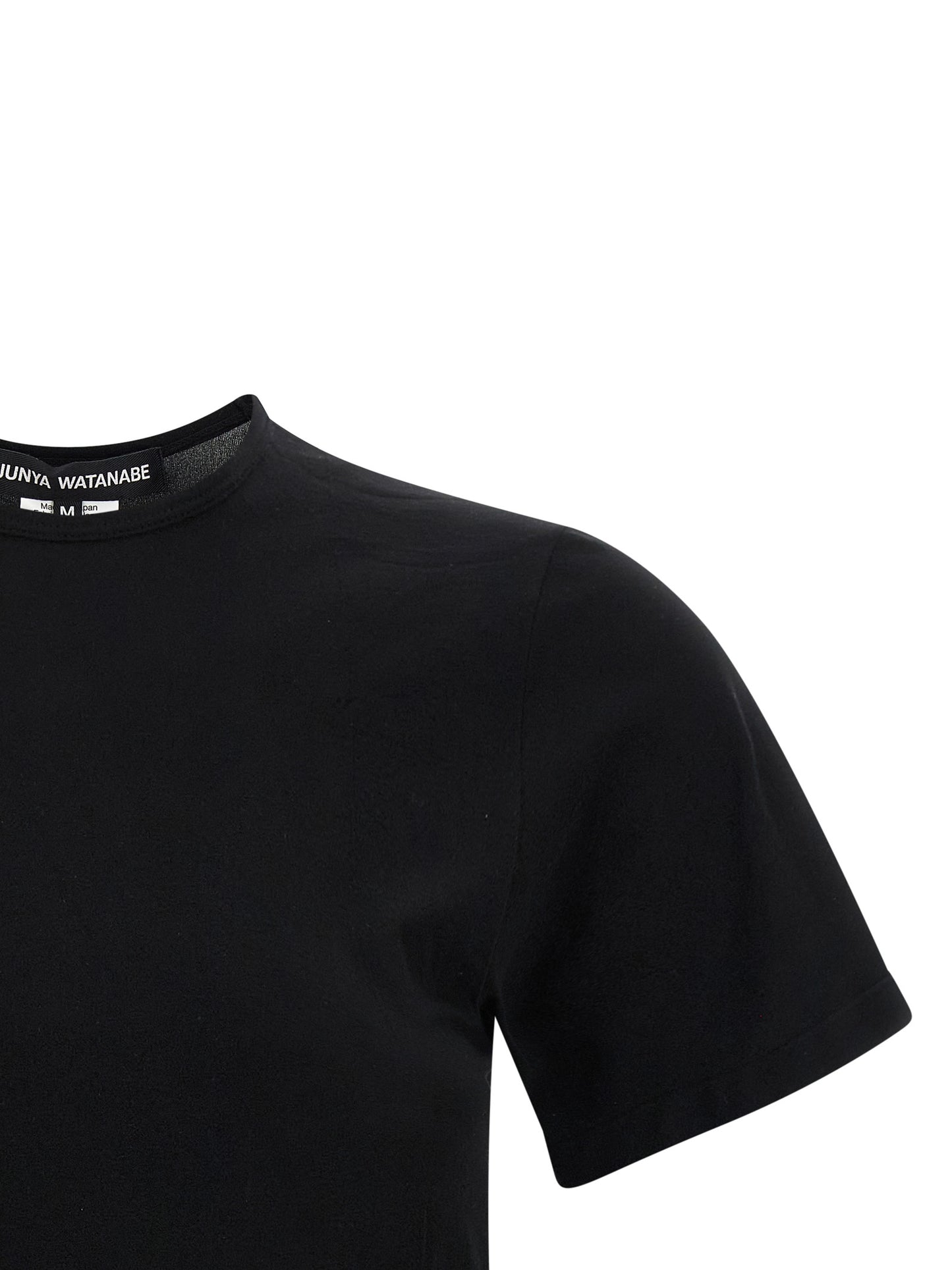 Junya Watanabe Women's Short-Sleeve Crew Neck Nylon T-Shirt - Black