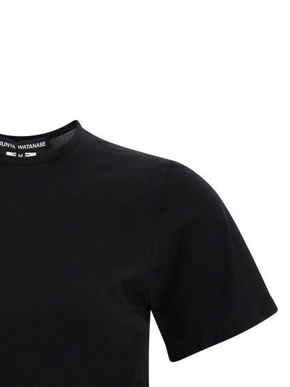 Junya Watanabe Women's Short-Sleeve Crew Neck Nylon T-Shirt - Black