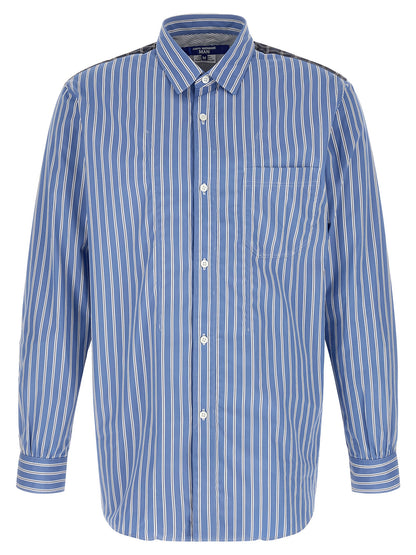 Junya Watanabe Men's Cotton Shirt - Blue Pearl Patchwork