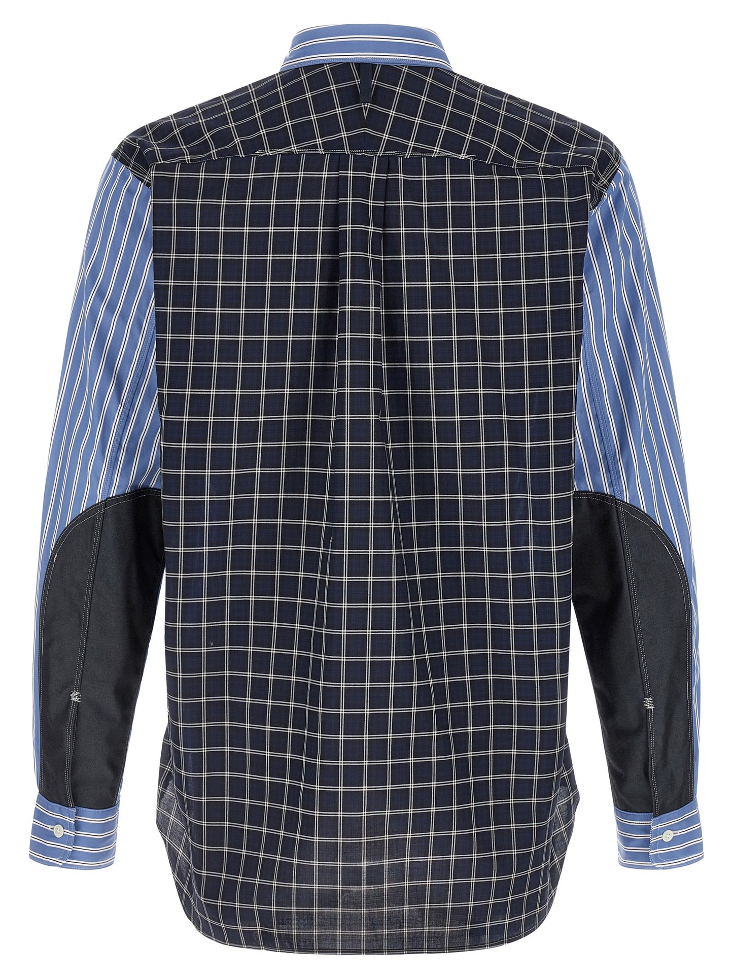 Junya Watanabe Men's Cotton Shirt - Blue Pearl Patchwork