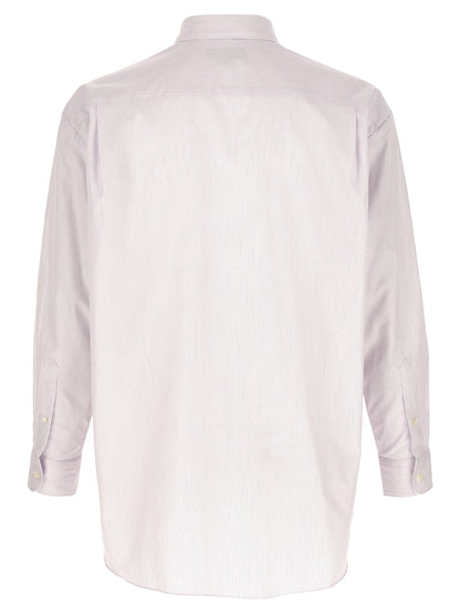 Comme Des Garçons Men's V Neck Cotton Top - Multicolor Pearl Striped