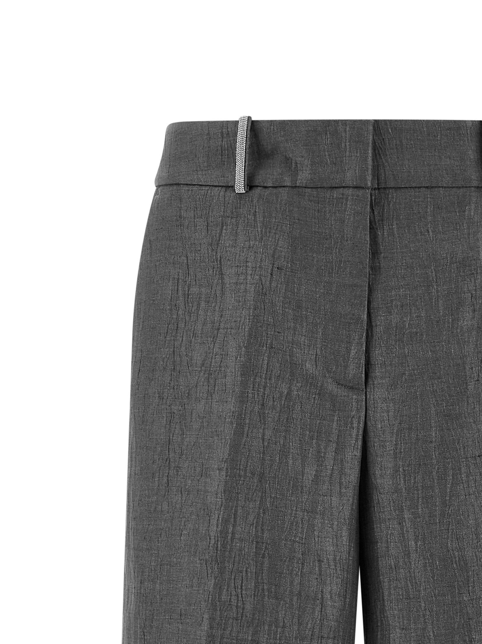 Casual Pants by Peserico for women in polyamide & linen gray features an refined tailoring silhouette, showcasing a premium straight-leg & wide with a and long cut for a refined tailoring look.
