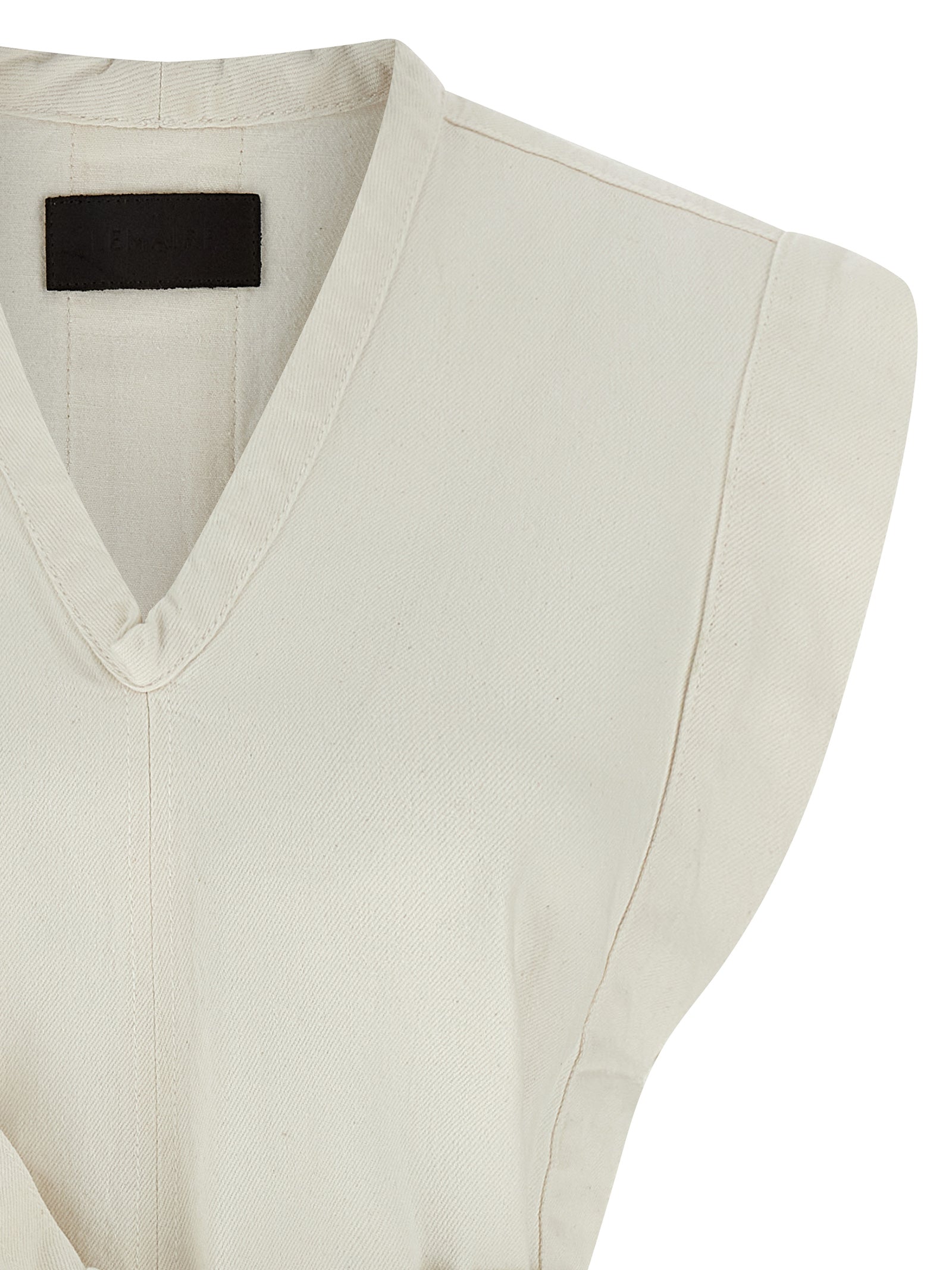 Vest by Lemaire for women in denim cotton twill white features a stylish silhouette, showcasing distinct and a refined v-neck neckline for a truly stylish finish.