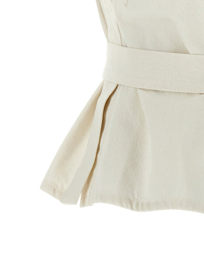 Vest by Lemaire for women in denim cotton twill white features an on trend silhouette, showcasing a sophisticated and premium for a truly on trend finish.