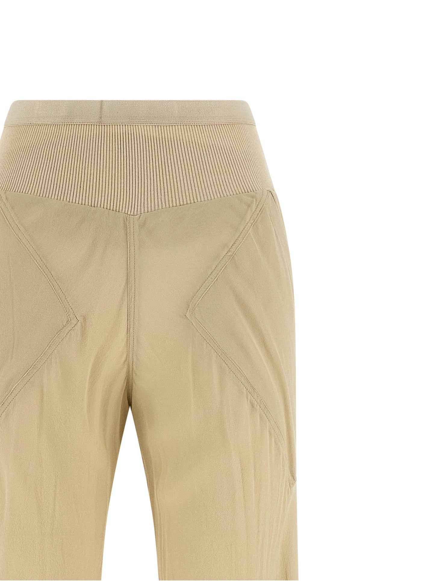 Rick Owens Women's Flared Wide Silk Trousers - Beige Transparent