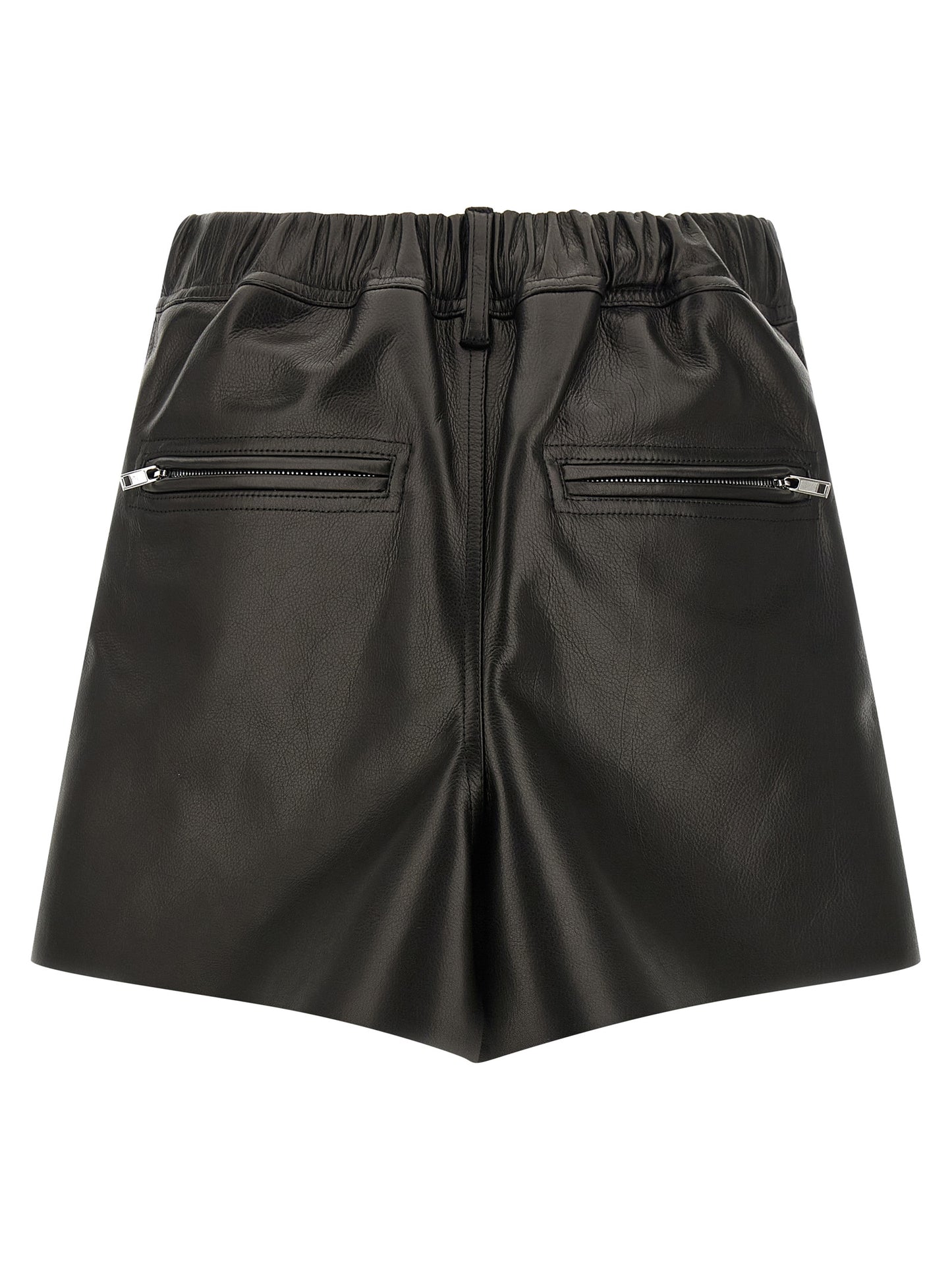 Skirt by Rick Owens for women in calfskin leather black features a sublime silhouette, showcasing the sublime design of the Ribbon Women's Asymmetrical Calfskin Leather Mini Long Skirt in a sophisticated mini long.