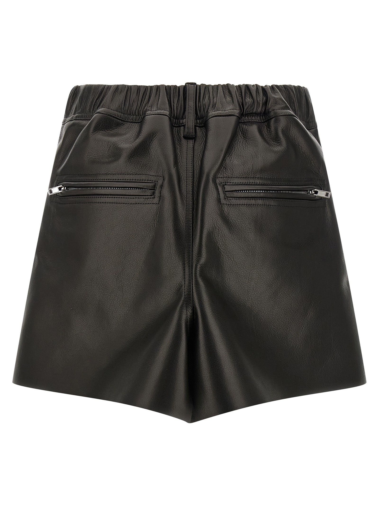 Skirt by Rick Owens for women in calfskin leather black features a sublime silhouette, showcasing the sublime design of the Ribbon Women's Asymmetrical Calfskin Leather Mini Long Skirt in a sophisticated mini long.