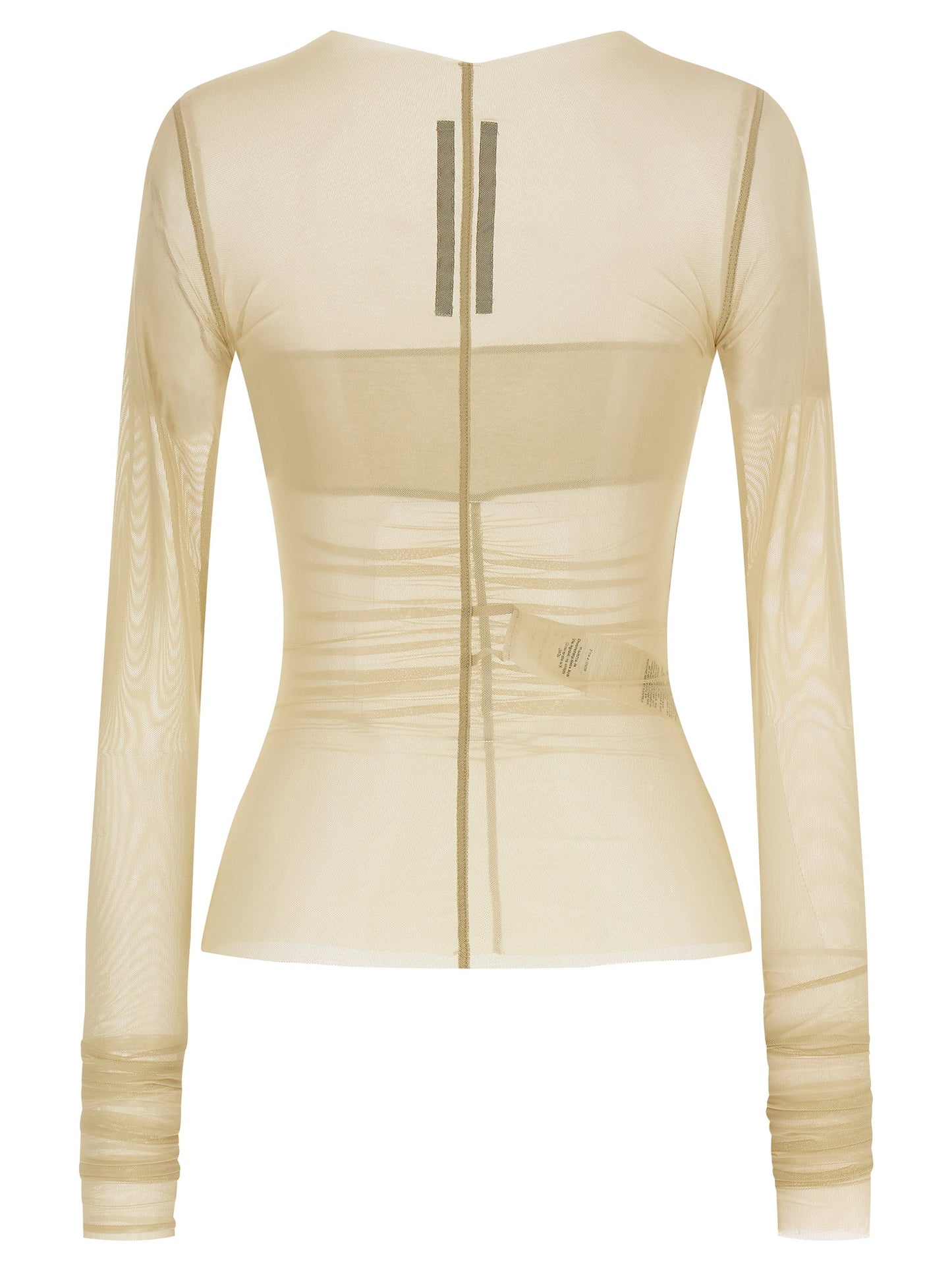 Rick Owens Women's Long-Sleeve Boat Neck Stretch Cotton & Nylon Shirt - Beige Transparent