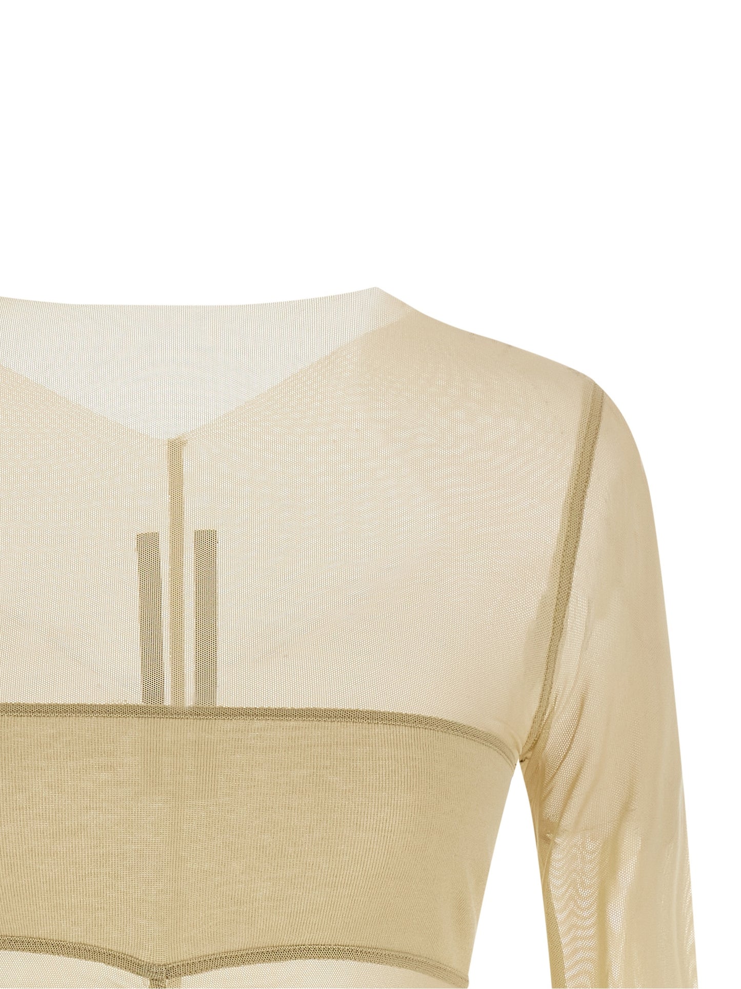 Rick Owens Women's Long-Sleeve Boat Neck Stretch Cotton & Nylon Shirt - Beige Transparent