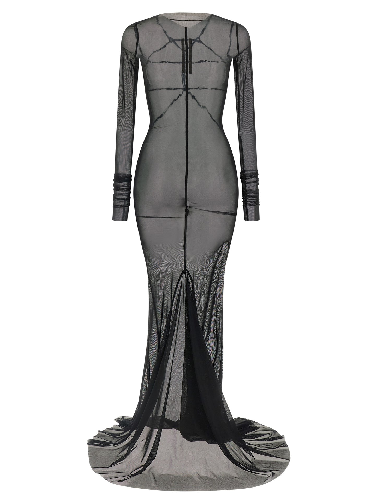Dress by Rick Owens for women in stretch nylon black & transparent features an magnificent silhouette, artfully detailed with a magnificent boat neckline and that flows into an magnificent maxi long.