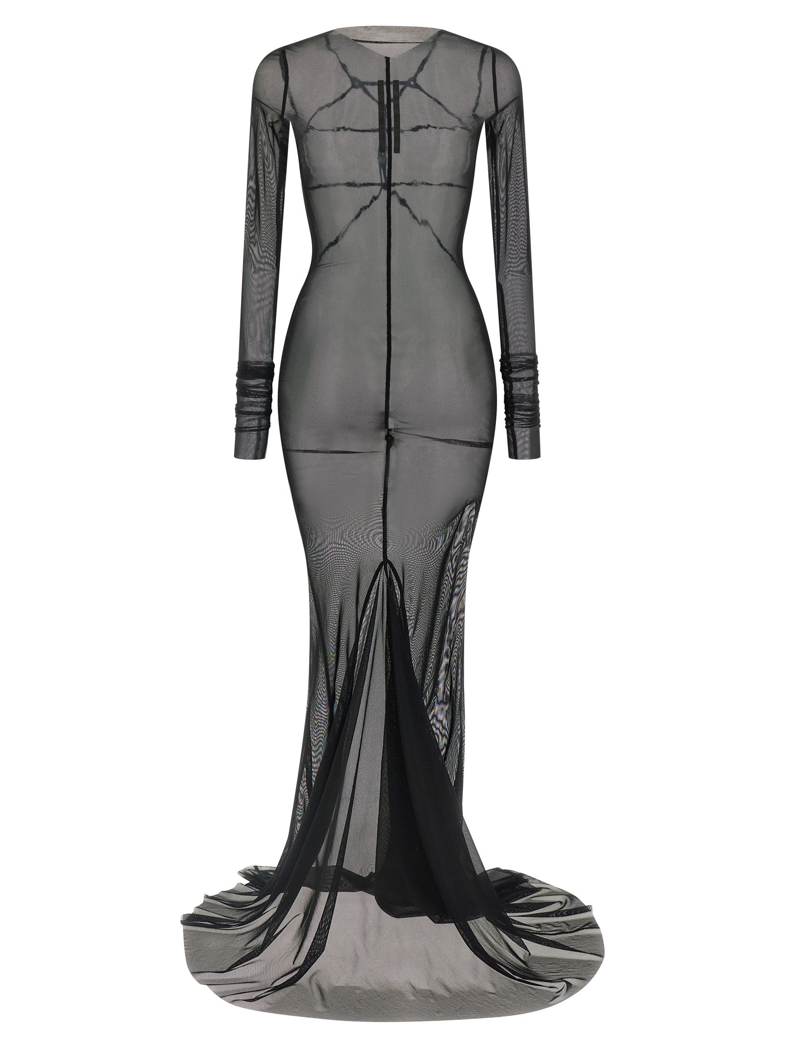 Dress by Rick Owens for women in stretch nylon black & transparent features an magnificent silhouette, artfully detailed with a magnificent boat neckline and that flows into an magnificent maxi long.