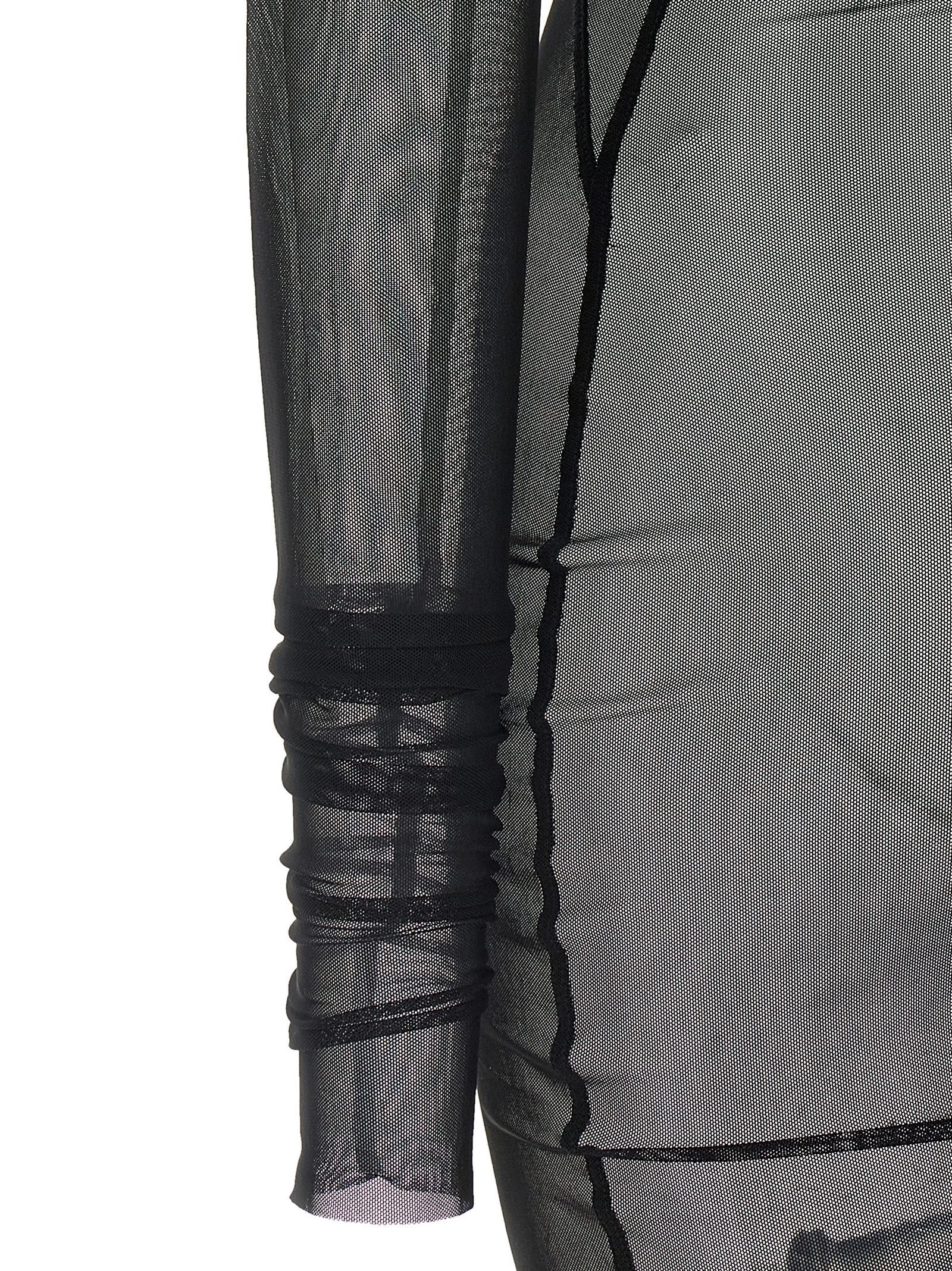 Dress by Rick Owens for women in stretch nylon black & transparent features a dramatic silhouette, showcasing an elegant and that flows into a dramatic maxi long.