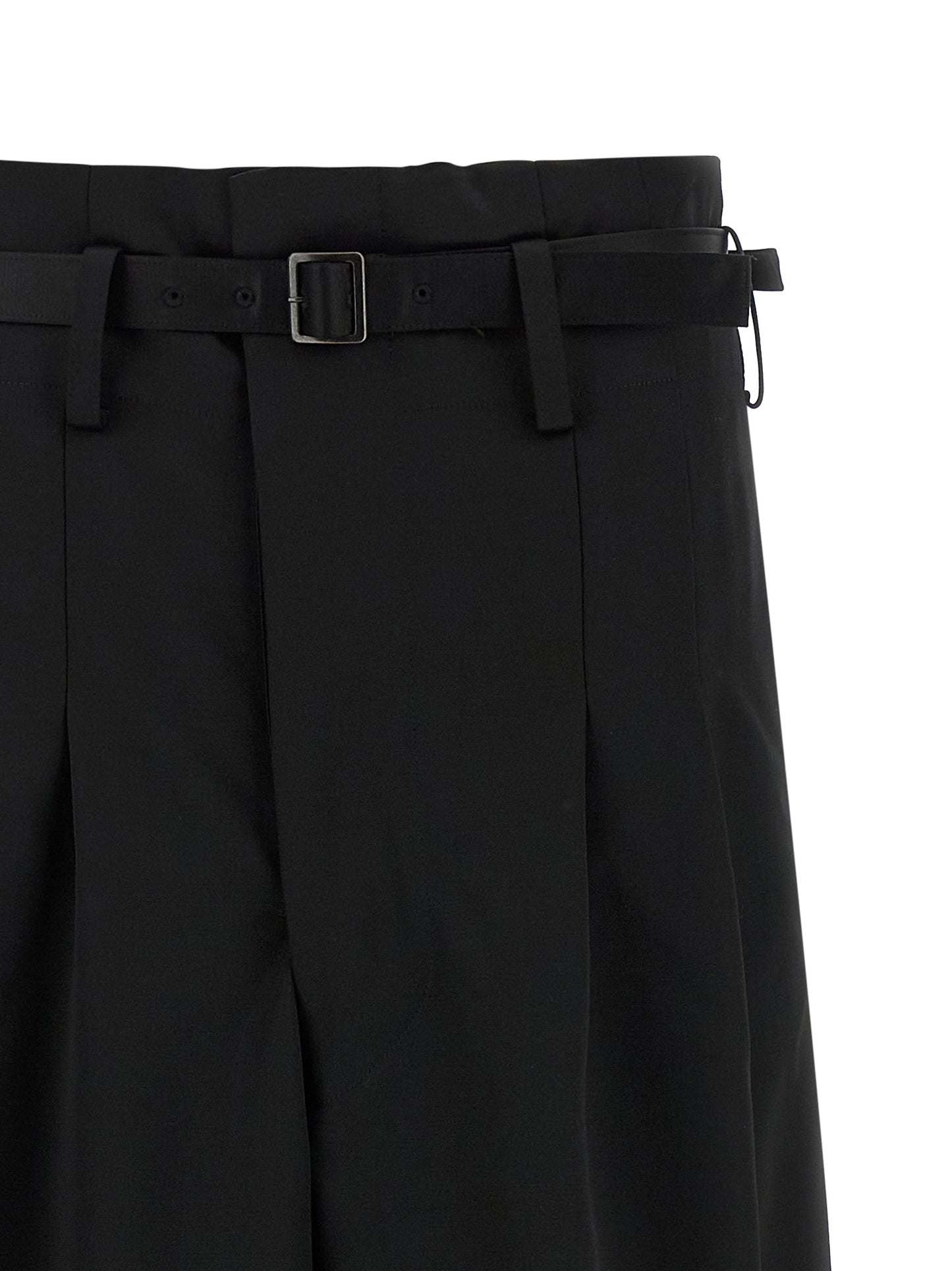 Trousers by Junya Watanabe for women in satin acetate wool black features an on trend silhouette, showcasing a sophisticated flared, wide & cropped with a cropped and high rise for an on trend finish.