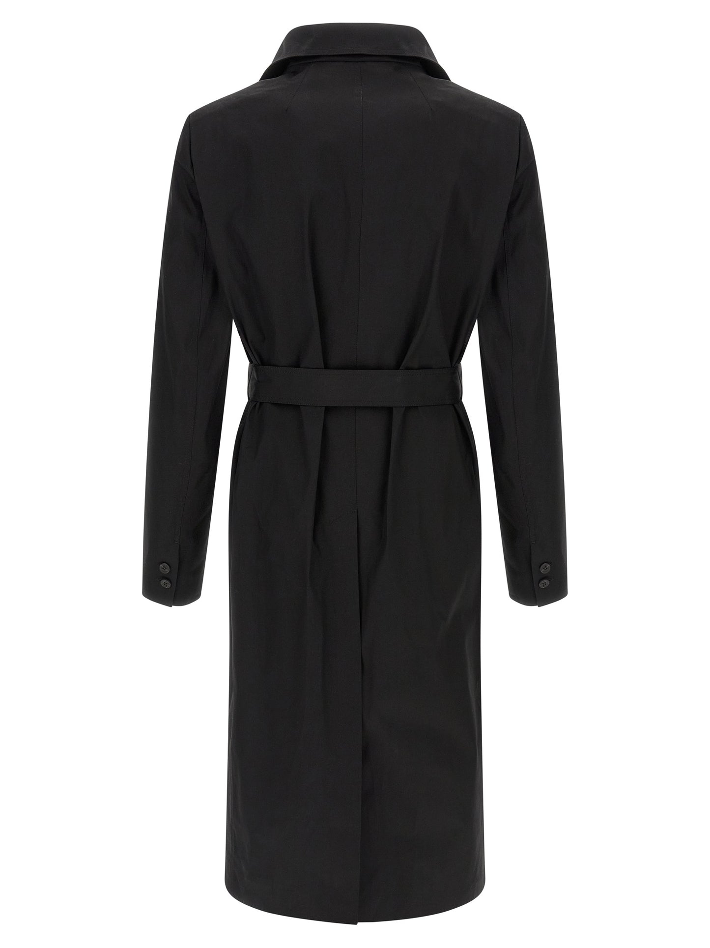 Trench Coat by Rick Owens for men in stretch cotton black showcases a contemporary silhouette, detailed with a contemporary and distinctive insulated for a truly contemporary finish.