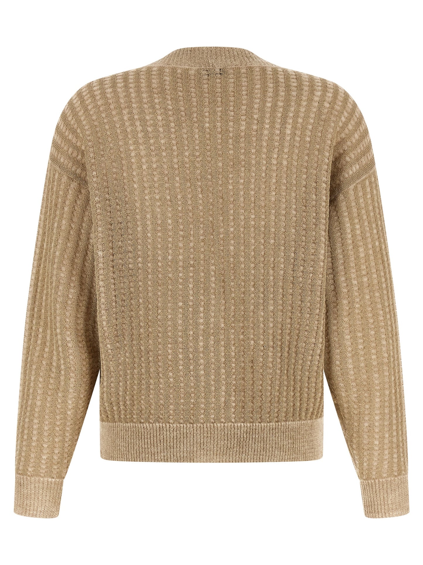 Cardigan by Peserico for women in virgin alpaca wool polyester & polyamide beige showcases a captivating silhouette, artfully detailed with a captivating and v-neck neckline for a truly sophisticated captivating look.