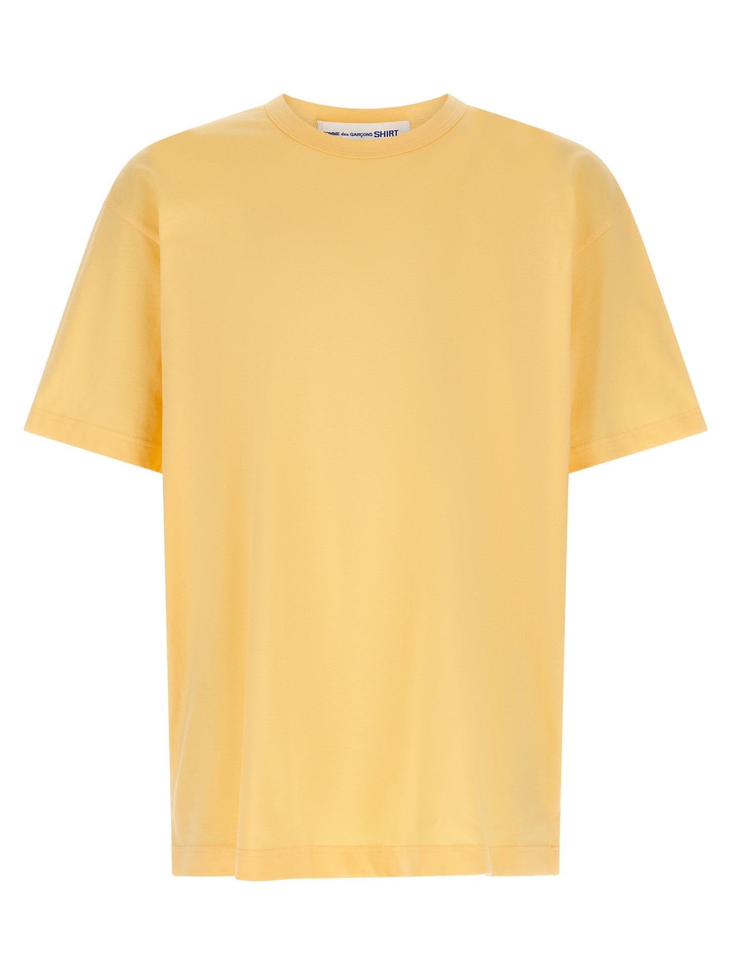T-Shirt by Comme Des Garçons for men in cotton orange & print features an edgy silhouette, meticulously detailed with a sophisticated short-sleeve and crew neckline for a truly edgy finish.