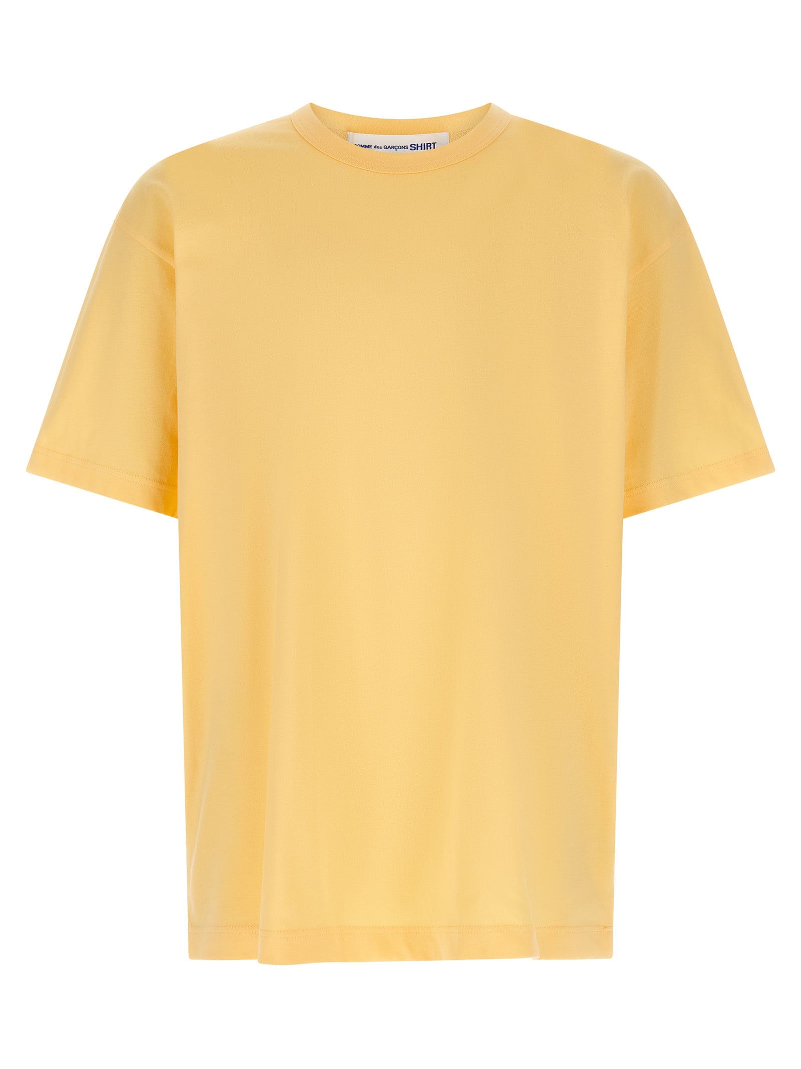 T-Shirt by Comme Des Garçons for men in cotton orange & print features an edgy silhouette, meticulously detailed with a sophisticated short-sleeve and crew neckline for a truly edgy finish.