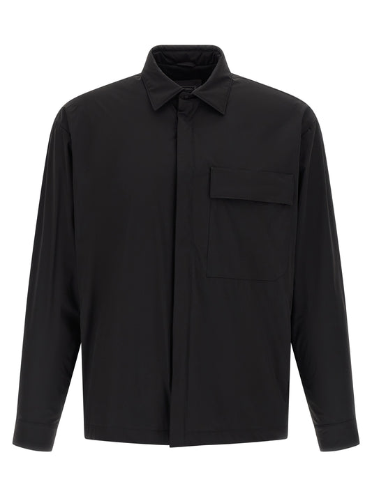 Windbreaker Jacket by Herno for men in stretch polyamide black features an perennial silhouette with a refined and perennial windproof & pockets for a sophisticated weather-resistant look.