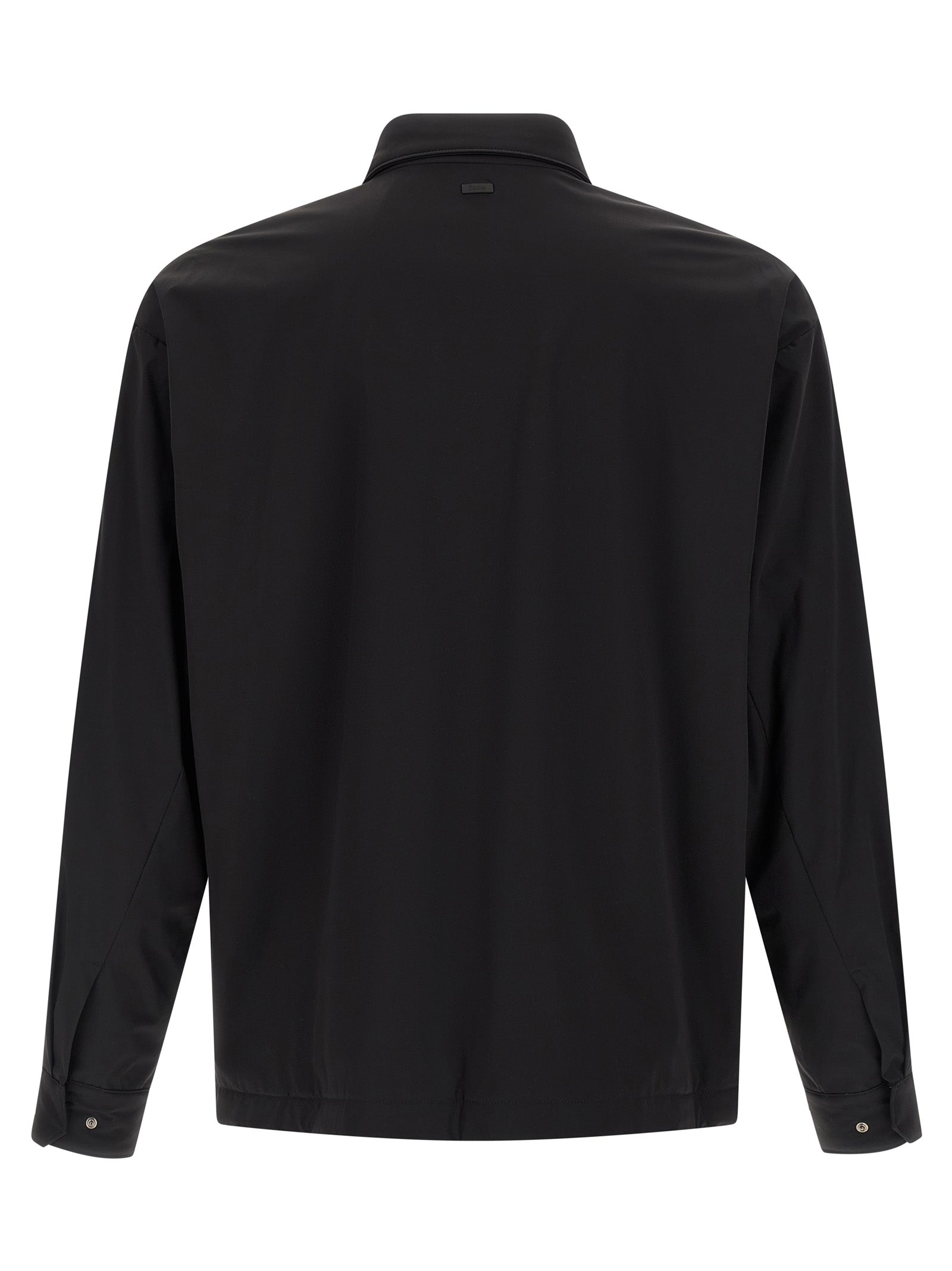 Windbreaker Jacket by Herno for men in stretch polyamide black showcases a urban chic silhouette, detailed with a urban chic and functional windproof & pockets for a polished finish.