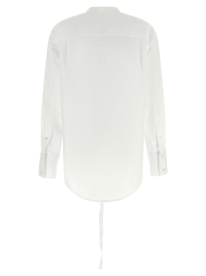 Blouse by Maison Margiela for women in cotton white & signature features an architectural silhouette with a refined and elegant v-neck neckline for a architectural look.