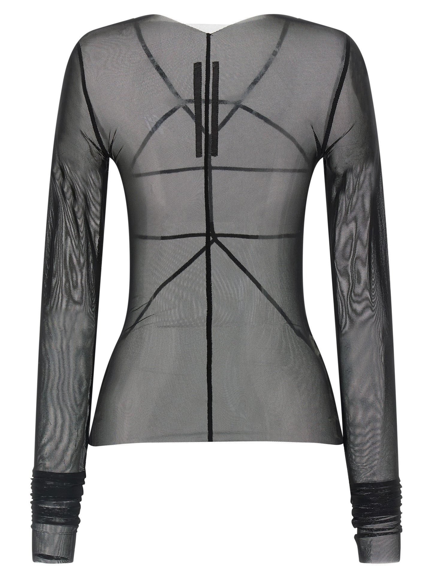 Cardigan by Rick Owens for women in stretch nylon black & transparent features a nuanced silhouette with a refined asymmetric neckline and nuanced detailing for a sophisticated look.