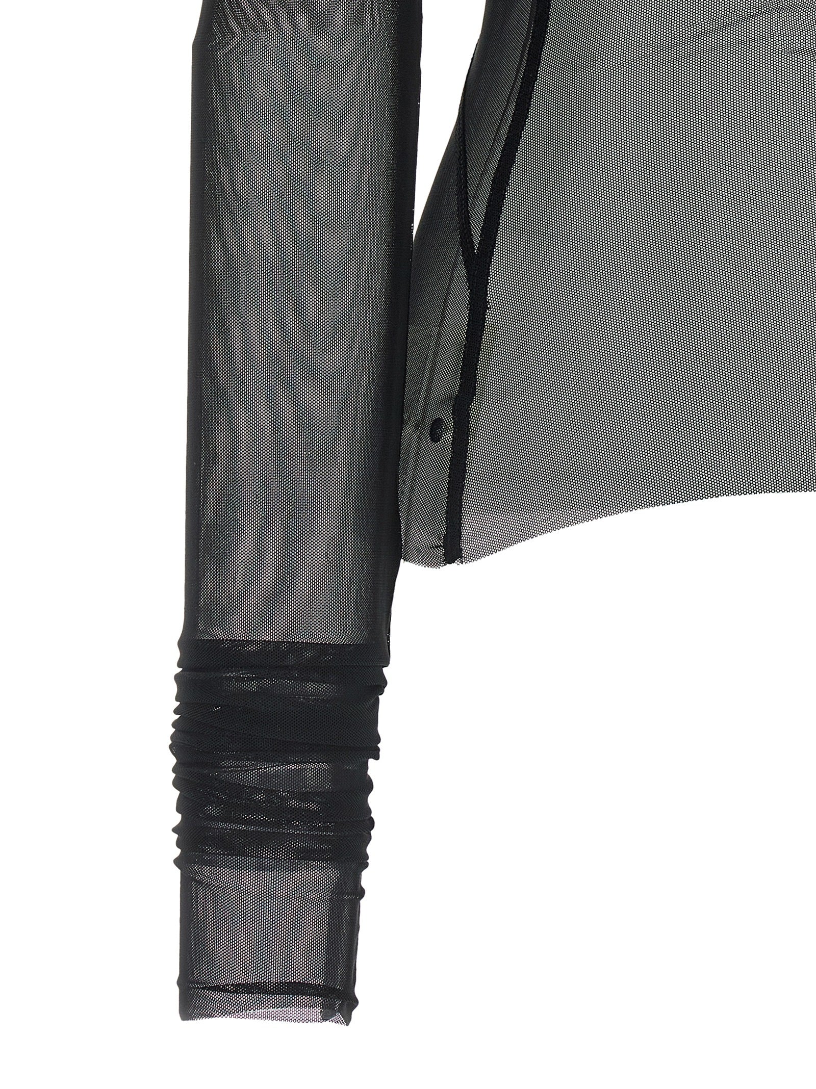 Cardigan by Rick Owens for women in stretch nylon black & transparent presents a textural silhouette, artfully finished with a textural and for a sophisticated, textural look.