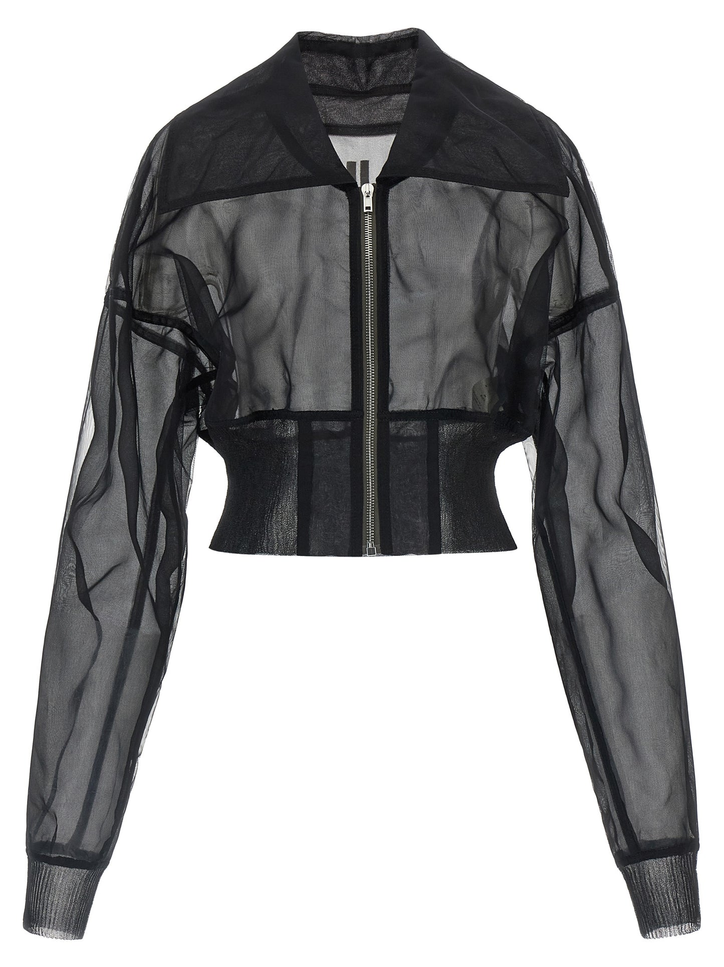 Bomber Jacket by Rick Owens for women in nylon black & transparent features an on trend silhouette, showcasing refined and a sophisticated for a truly on trend finish.