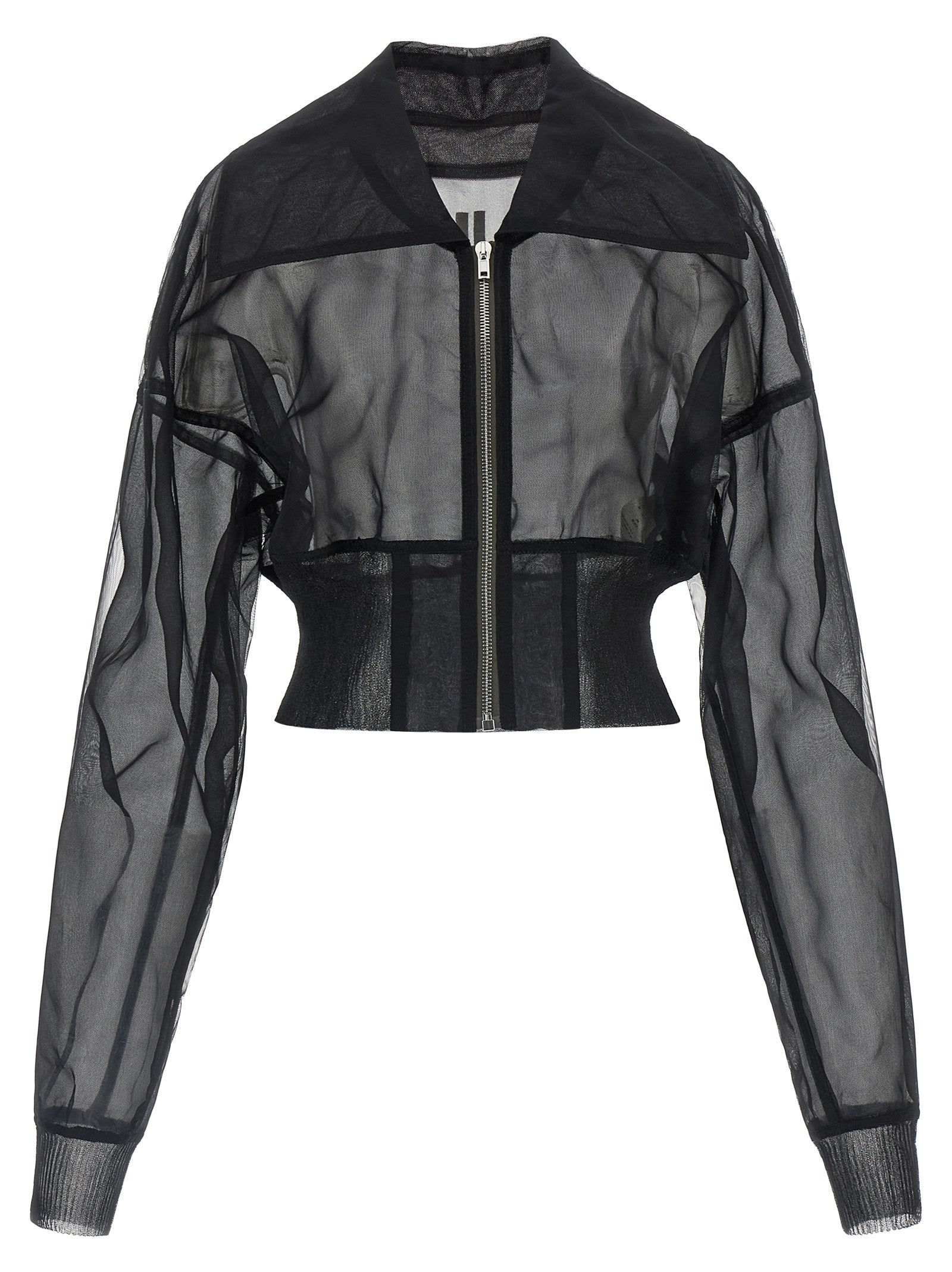 Bomber Jacket by Rick Owens for women in nylon black & transparent features an on trend silhouette, showcasing refined and a sophisticated for a truly on trend finish.