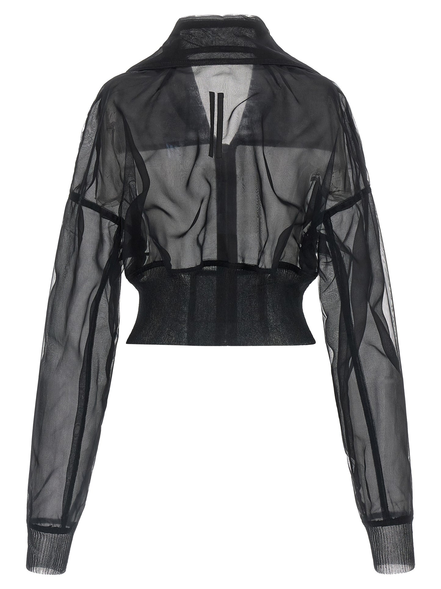 Bomber Jacket by Rick Owens for women in nylon black & transparent presents a effortlessly chic silhouette, showcasing a sophisticated and premium for a truly effortlessly chic finish.