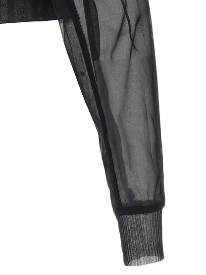 Bomber Jacket by Rick Owens for women in nylon black & transparent features a city-ready silhouette, detailed with and a city-ready .
