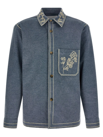 Overshirt by Isabel Marant for men in cotton blue & floral features an polished silhouette, showcasing a sophisticated and detail for a truly polished finish.
