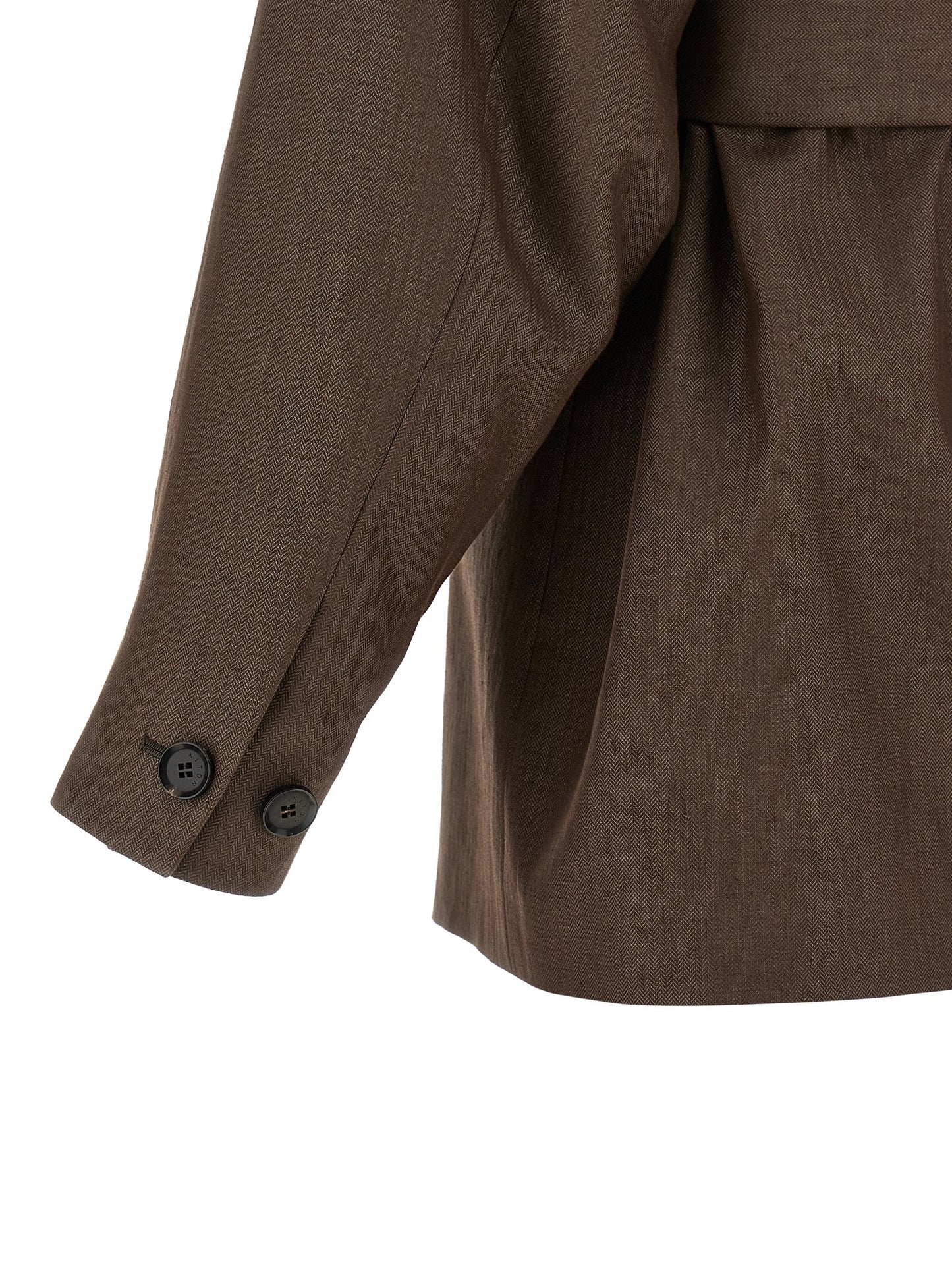 Blazer by Kiton for women in linen & polyamide brown features an crisp silhouette with sophisticated and a crisp for a truly crisp finish.