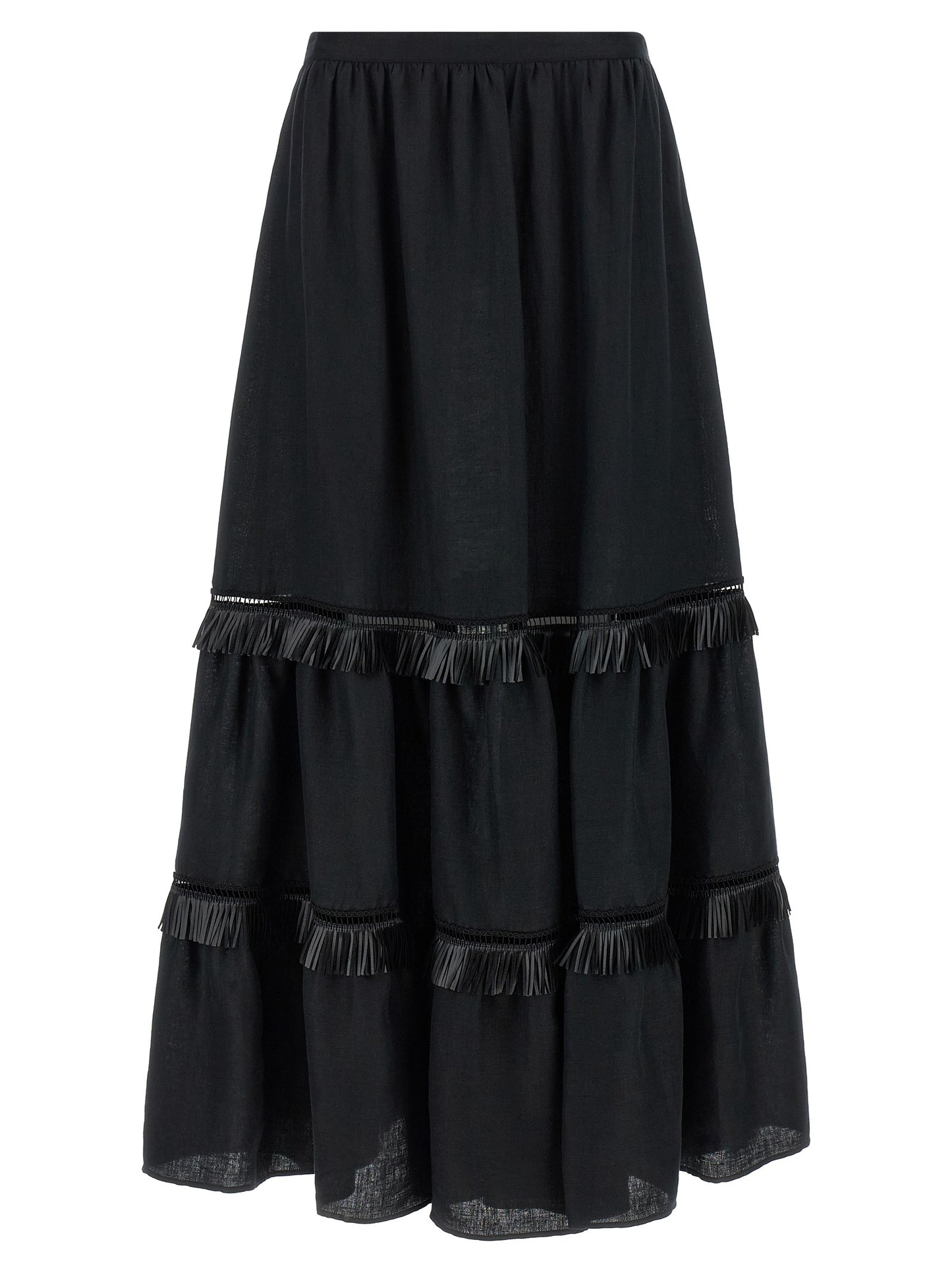 Skirt by Kiton for women in linen black showcases a sultry silhouette, elegantly defined by its mini and the sophisticated sultry design of the Women's Linen Mini Skirt.