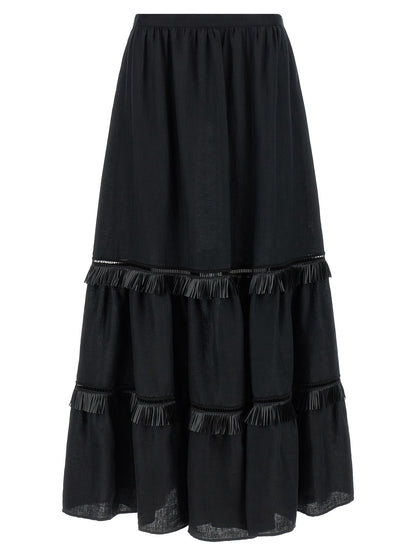 Skirt by Kiton for women in linen black showcases a sultry silhouette, elegantly defined by its mini and the sophisticated sultry design of the Women's Linen Mini Skirt.