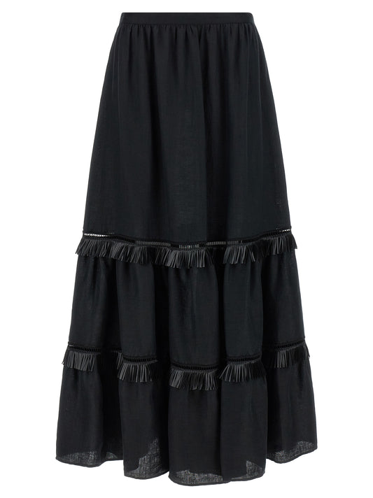 Skirt by Kiton for women in linen black showcases a sultry silhouette, elegantly defined by its mini and the sophisticated sultry design of the Women's Linen Mini Skirt.