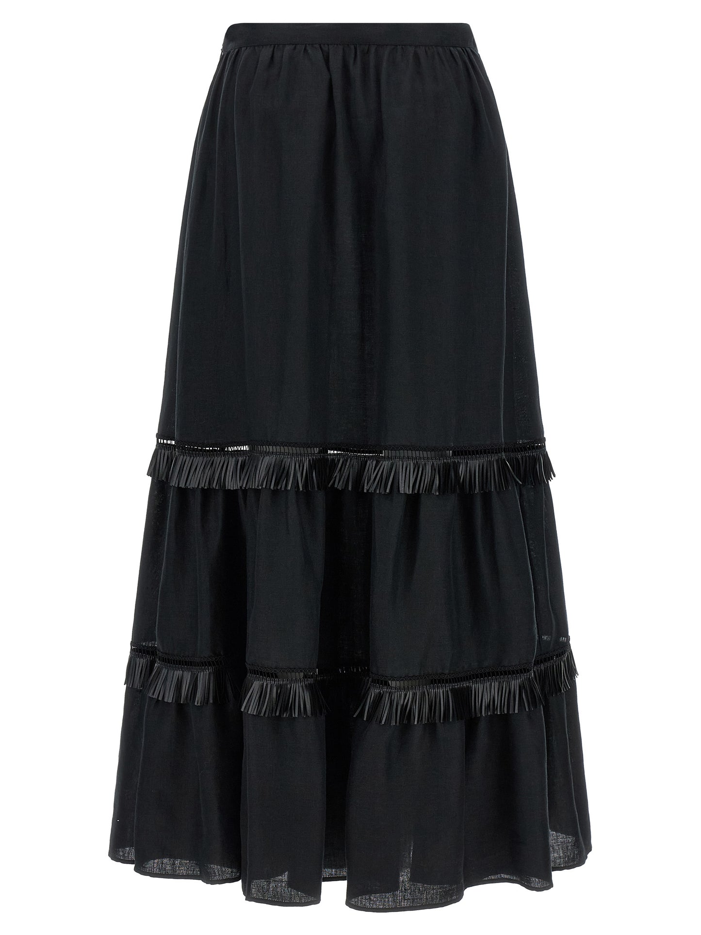 Skirt by Kiton for women in linen black features an relaxed-yet-refined silhouette that elegantly showcases the Women's Linen Mini Skirt design and sophisticated mini.