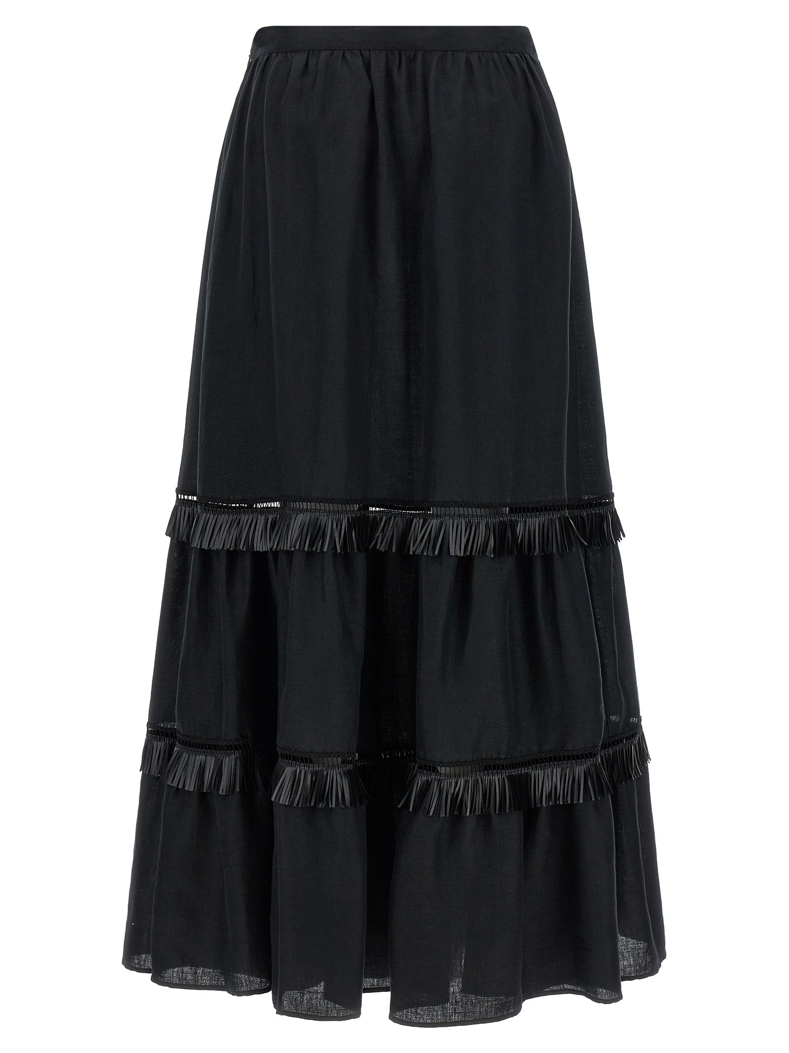 Skirt by Kiton for women in linen black features an relaxed-yet-refined silhouette that elegantly showcases the Women's Linen Mini Skirt design and sophisticated mini.