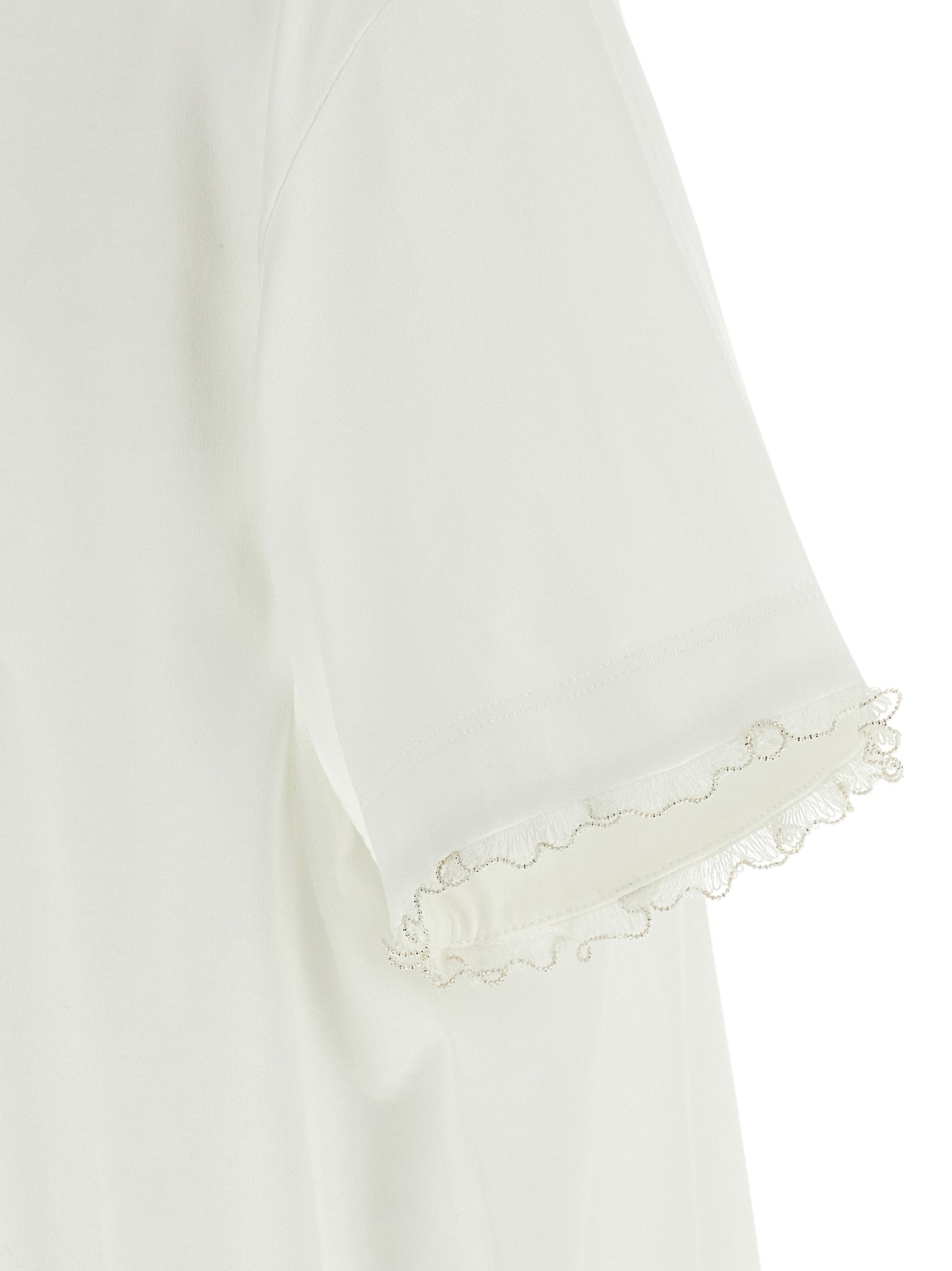 T-Shirt by Fabiana Filippi for women in cotton white showcases a chic silhouette, artfully detailed with a chic and for a chic finish.