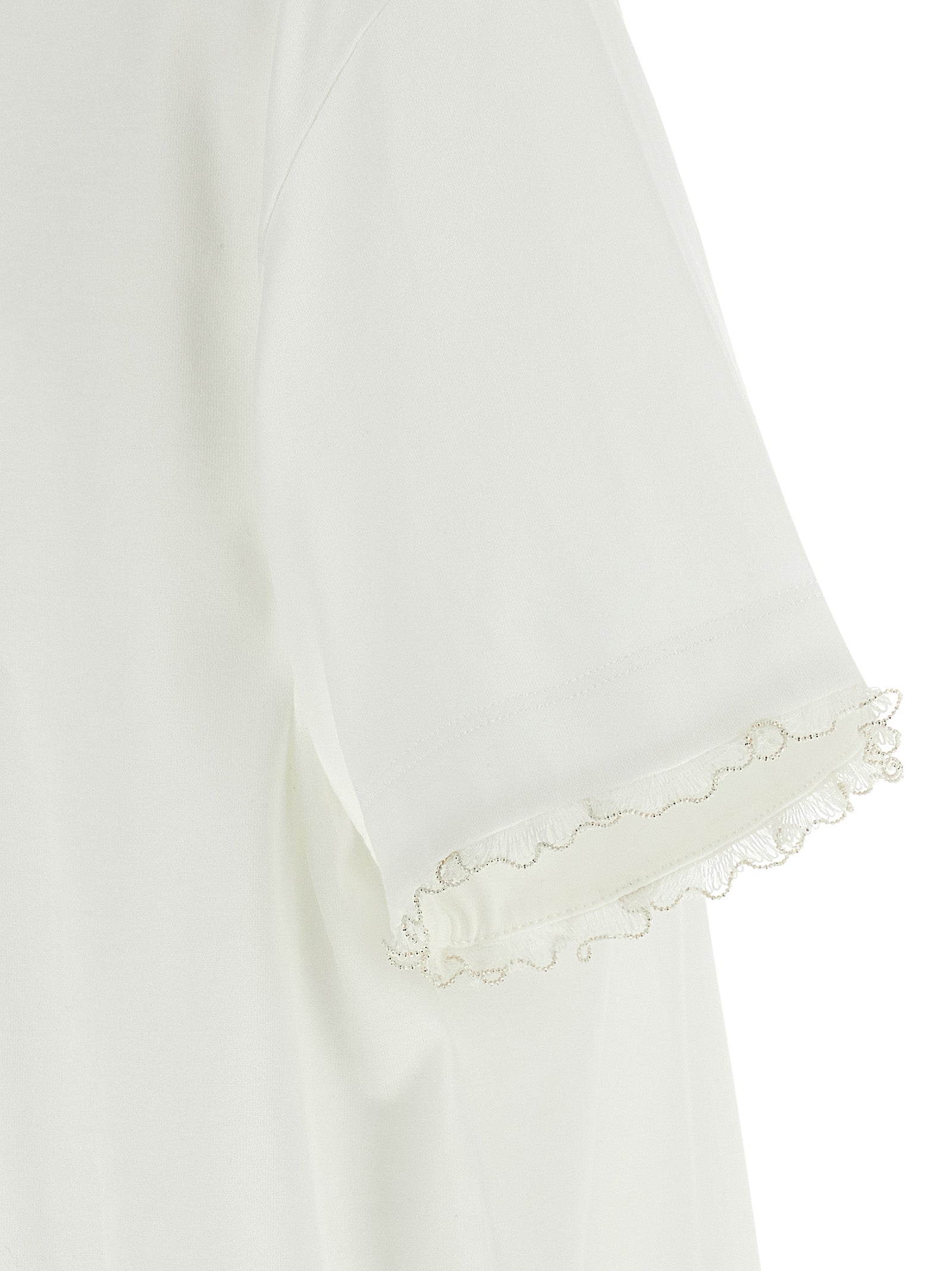 T-Shirt by Fabiana Filippi for women in cotton white showcases a chic silhouette, artfully detailed with a chic and for a chic finish.